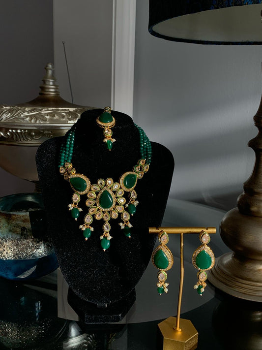 Emerald Kundan Choker Set